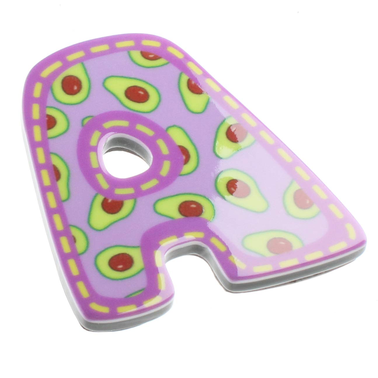 Letter A Initial Monogram Avocado Pattern Novelty Magnet