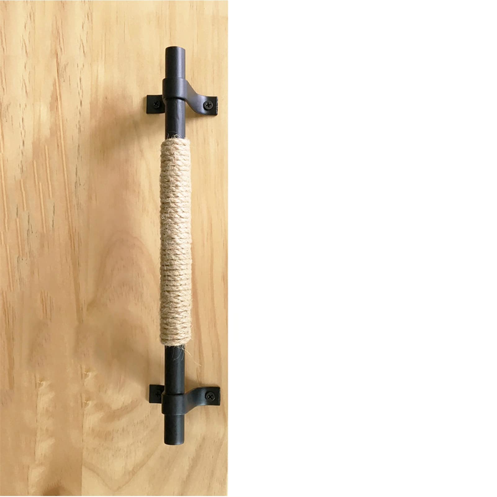 FKXSXAZ handles, Sturdy Grab Bar for Barn Door,Metal Wrought Iron Pull Handle Kitchen Furniture Cabinet Closet Drawer with Mounted Screws(196mm)