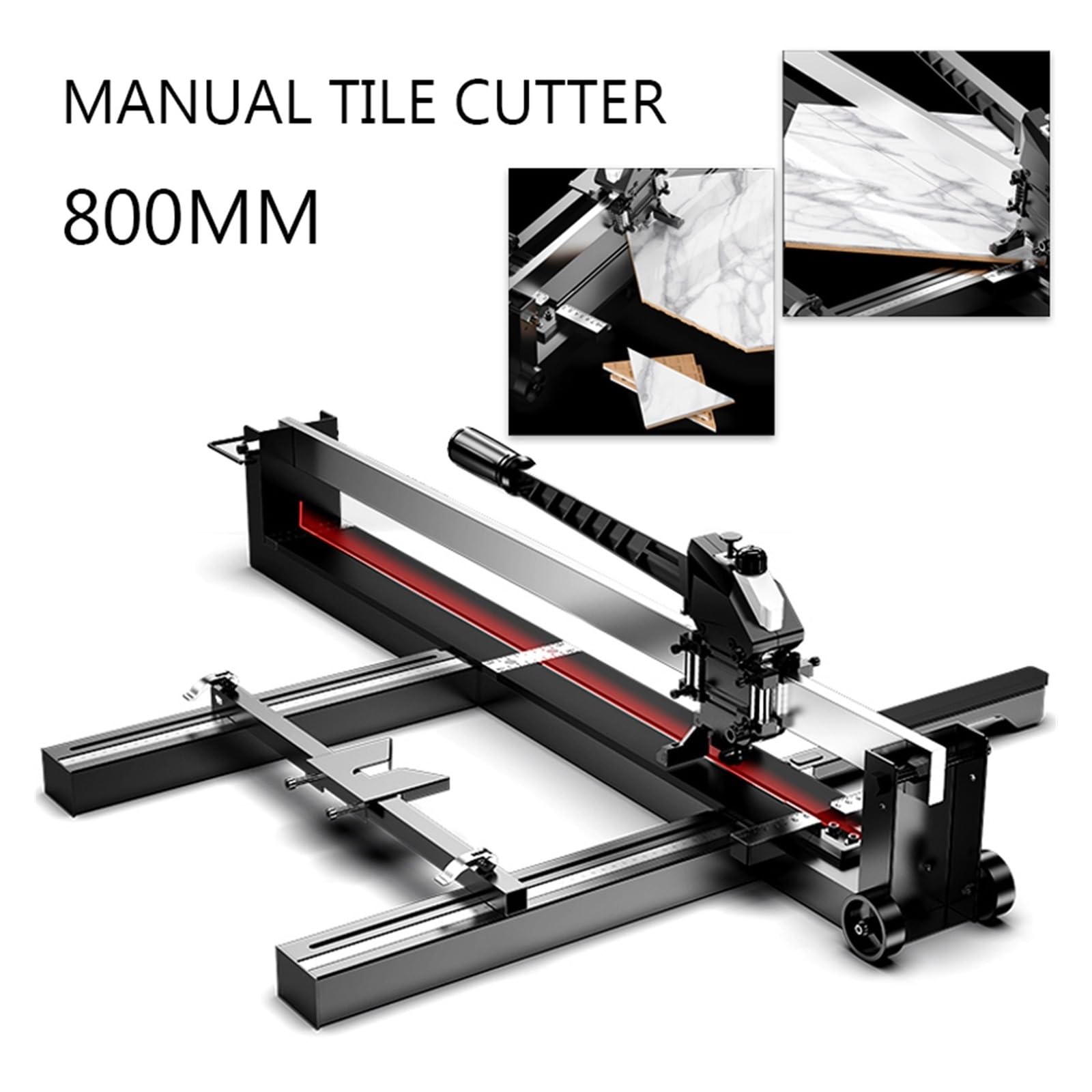 Cortadora De Azulejos Cerámicos 800MM, Cuchillo Manual Empuje, Máquina Baldosas Mármol Alta Precisión Corte RáPido