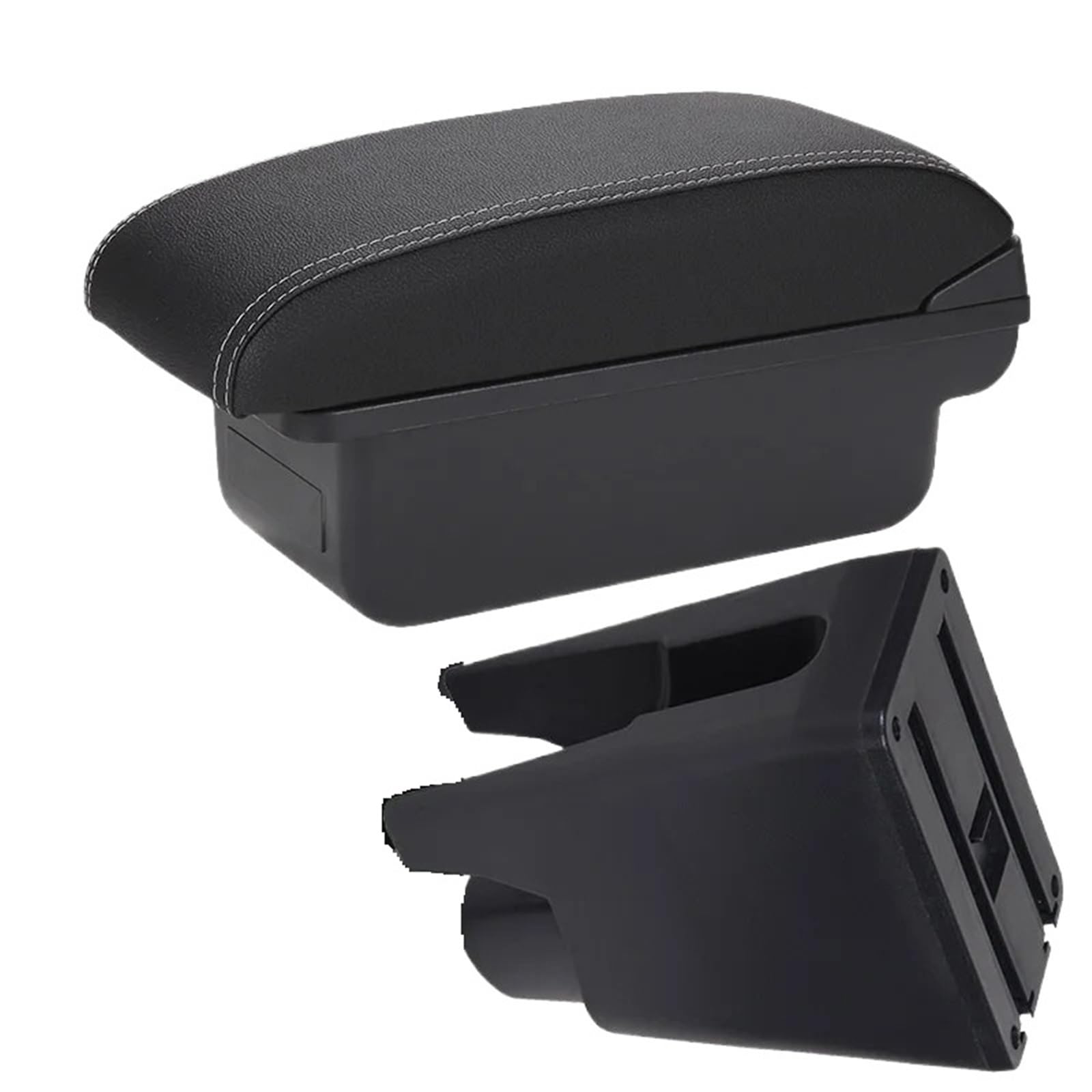 JMOLXURI Car Armrest Box For Citroen For C1 For Peugeot 107 For Toyota For Aygo BJ Armrest Box Car Accessories Store Center Console(C3 Black white NOUSB)