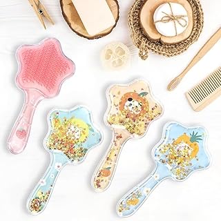 فرشاة فك تشابك الشعر للاطفال الصغار، تجربة تنظيف سهلة بدون الم وبدون سائل، مناسبة لجميع انواع الشعر، تتضمن شعيرات تدليك لطيفة، هدية مثالية للاطفال (فرشتان)