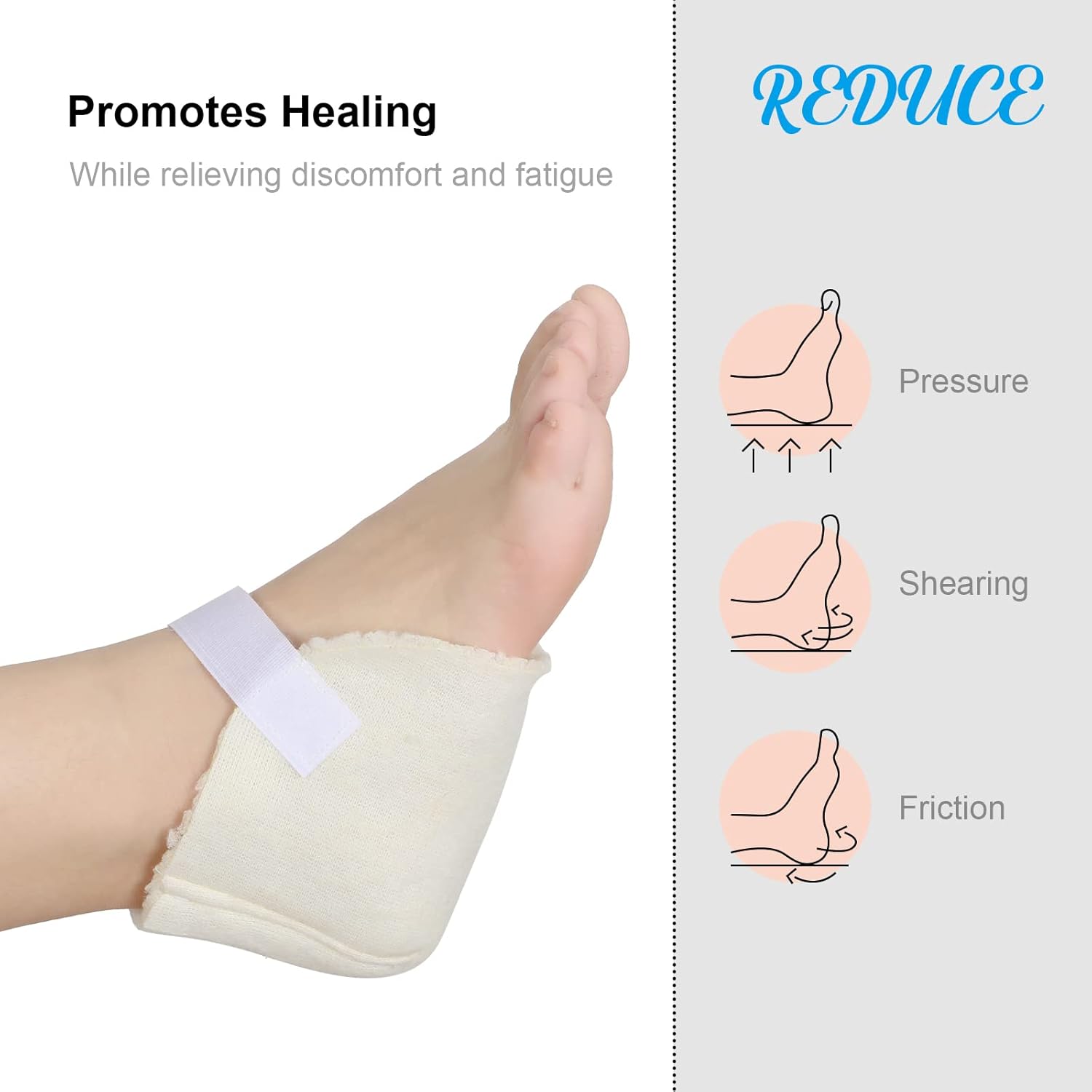 Sosation 4 Pairs Heel Protectors Sheepskin Adjustable Heel Protectors for Pressure Sores Fleece Soft and Comfort Cover for Sitting or in Bed Cushions Pads for Boot Ankle Foot - Image 2