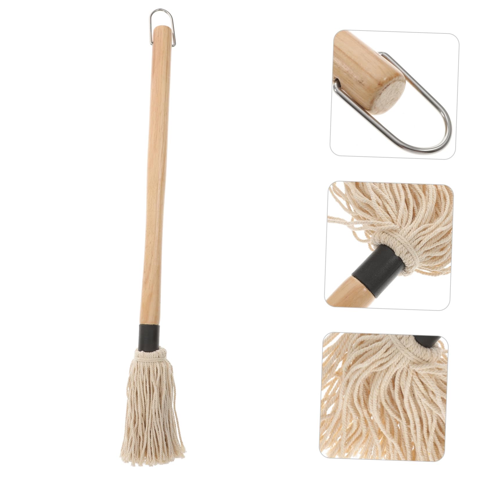 BESPORTBLE Pinceau de Cuisson à Fil de Coton pour Barbecue 8 Pièces Manche en Bois 6 Têtes à Huile Lavables pour Cuisson et Pâtisserie