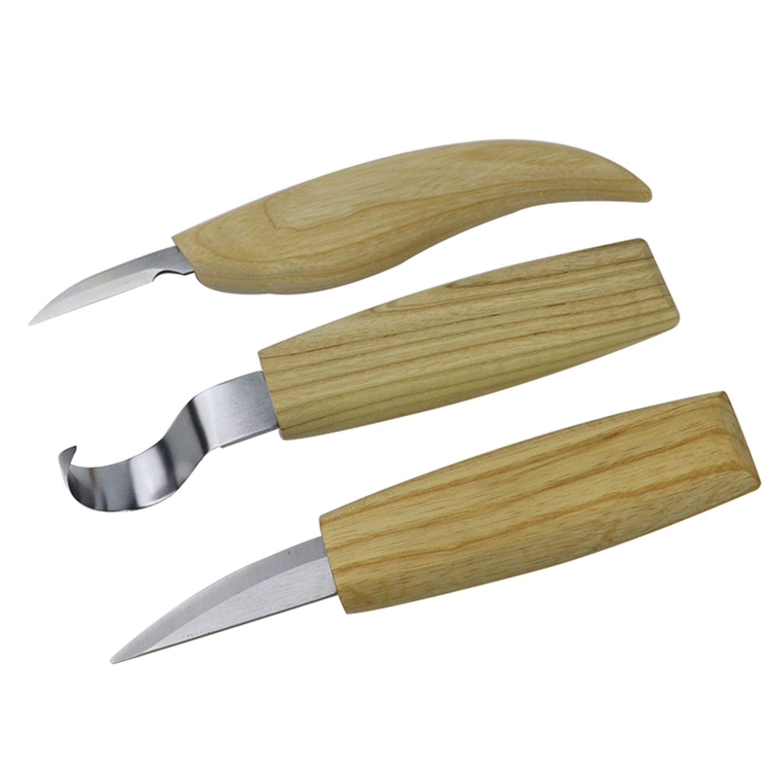 Juego de herramientas para tallar madera 5 en 1, cuchillo de gancho, cuchillo para tallar madera, cuchillo para tallar virutas con compuesto de pulido de correa de cuero para esculturas de bricolaje,