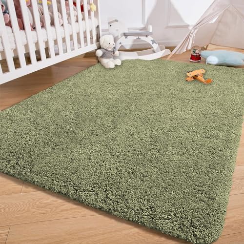 Image of LUXE HOME INTERNATIONAL Carpet Super Soft Anti Slip Vegas Rectangular Rugs for Bedroom,Livingroom(Green,4X6 Feet)