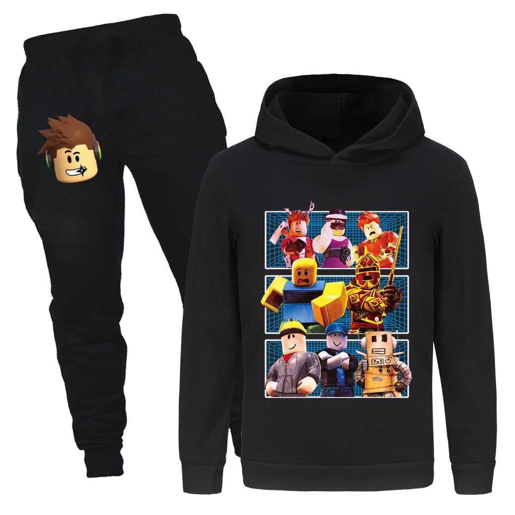 Survêtements pour enfants garçons et filles Dessin animé Haut à capuche et jogging