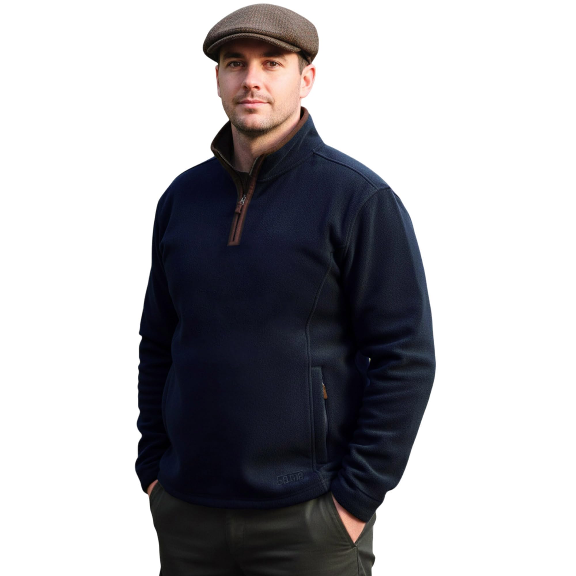 Game Mens Stanton Fleece Pullover | Winter Warm Half Zip Jumper Navy