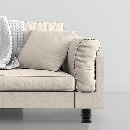 Miniatura 6 de Paquete de 12 patas ajustables para muebles negros de 2 a 2.4 pulgadas de altura, patas de metal de acero inoxidable, patas redondas de cocina