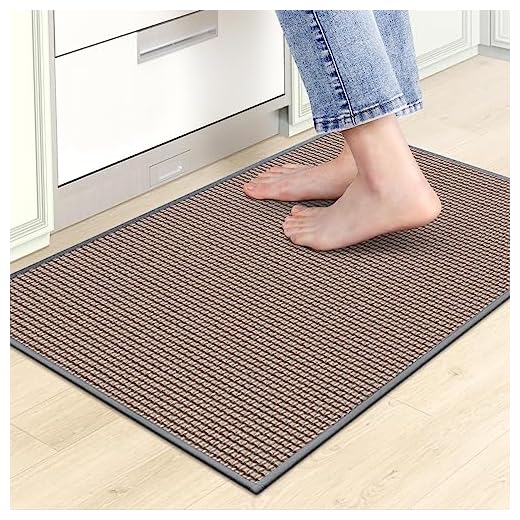 Kitchen Mats for Floor,Kitchen Rug, Nonskid, Washable,Absorbent Kitchen Runner Rug for in Front of Sink,Entryway,Hallway,Rubber Backing Indoor Door Mat,Farmhouse Style Standing Mat,17.3"x28",Grey