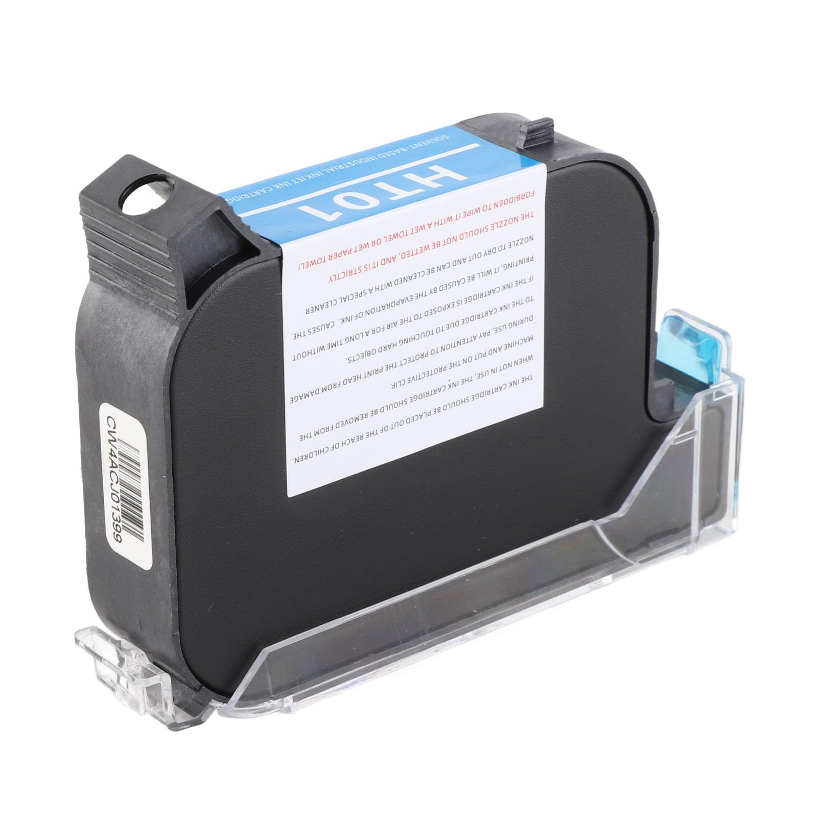 Cartuccia per stampante, 12,7 mm portatile 42 ml stampa fluente robusta cartuccia d'inchiostro per stampante a getto d'inchiostro portatile trasparente per la sostituzione del legno(Nero)