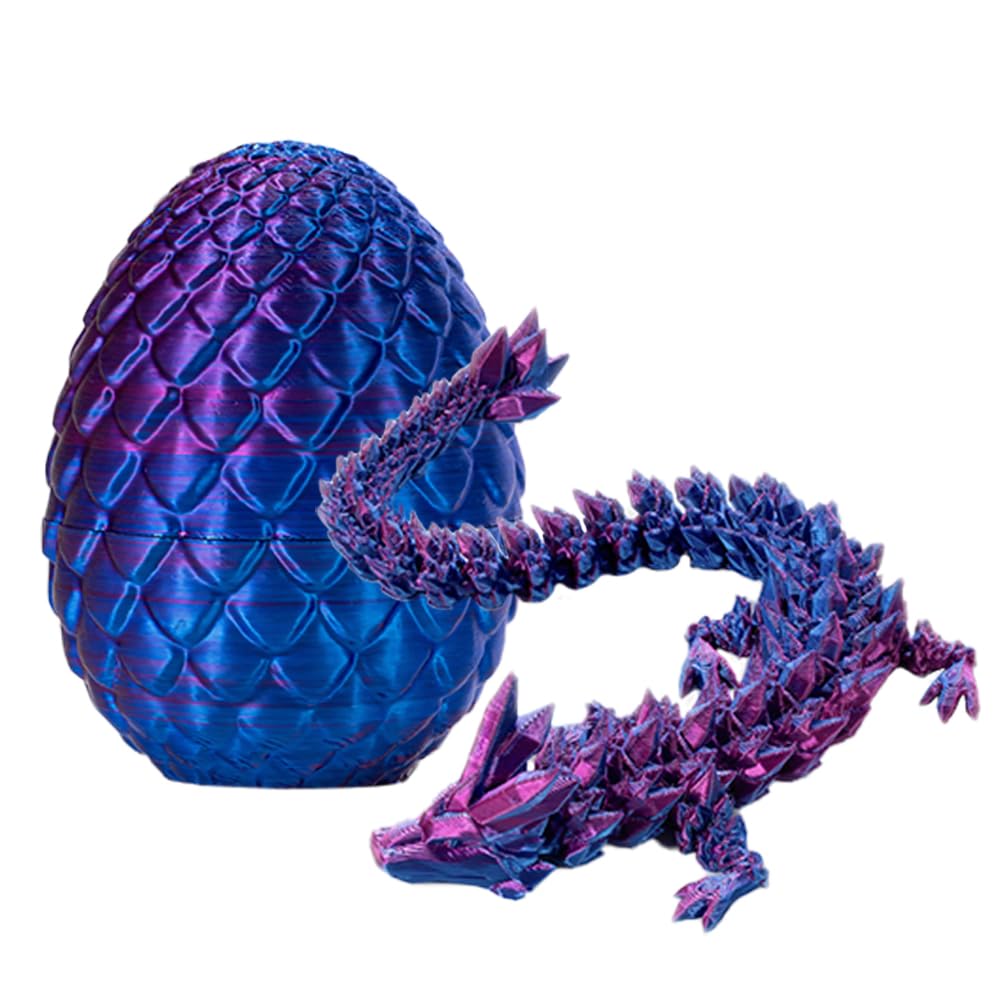 Œuf de Dragon Imprimé 3D, yisight Oeuf de Dragon, Dragon Jouet, Dragon 3D, Dragon Ball, Dragon Figurine, Paques Oeuf Surprise, Décoration d'Intérieur, Cadeau de Jouet (Violet