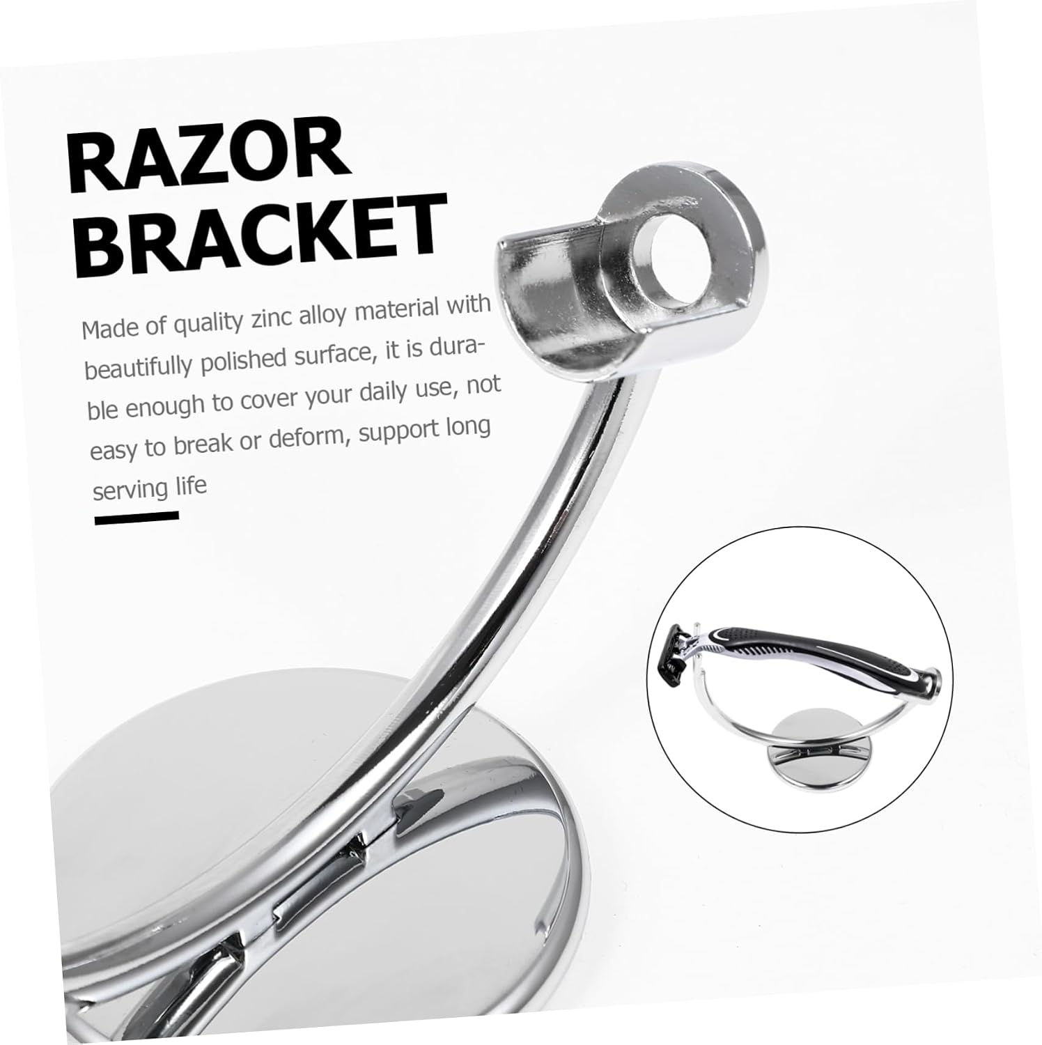 Men's Bathroom Razor Stand for Shaving Brush and Razor Storage image 5