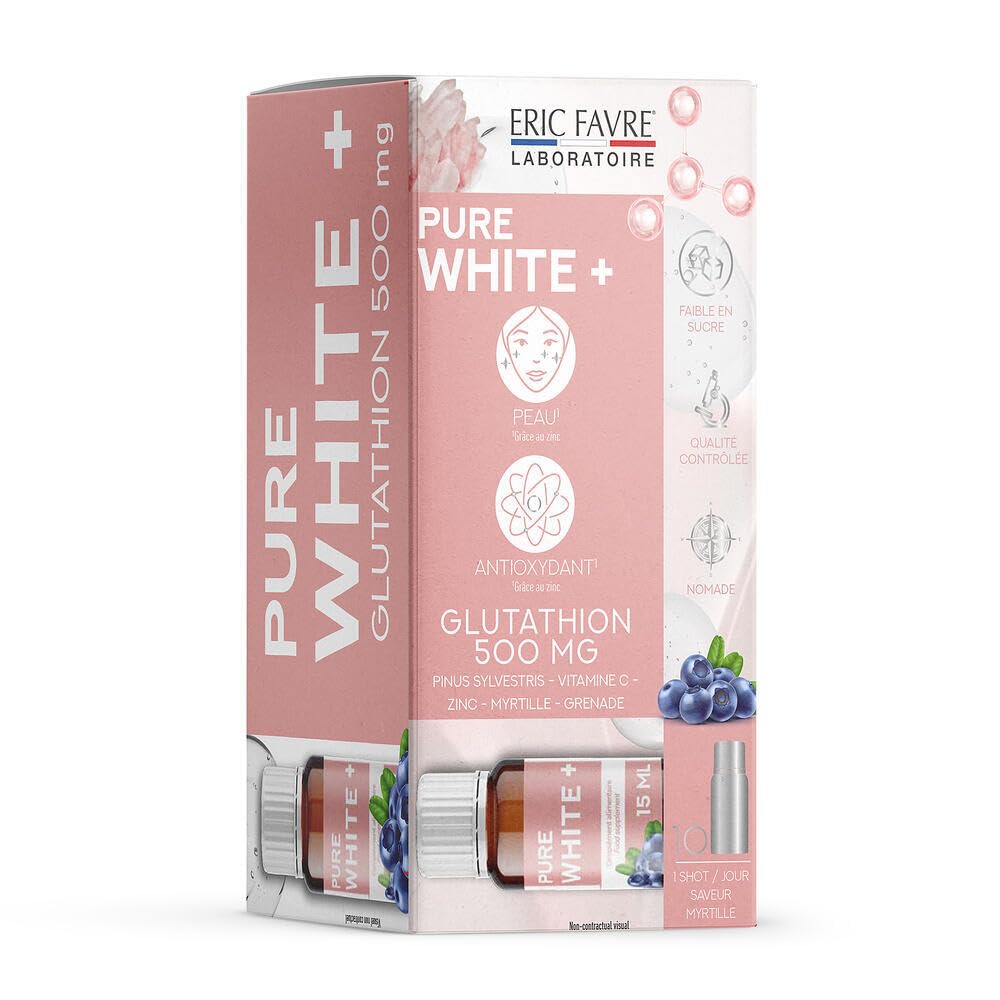 eric favre shot pure white + glutathion 1000 g reviews PURE WHITE + GLUTATHION 1000mg - Complément Alimentaire Antioxydant  Ultra-Concentré - Peau Eclatante, Contre le Stress Oxydatif - Programme 10J
