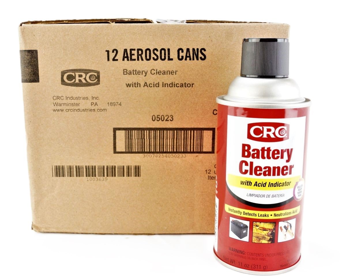 (CRC05023) Battery Cleaner with Acid Indicator, 11 oz Can, 12 per Pack