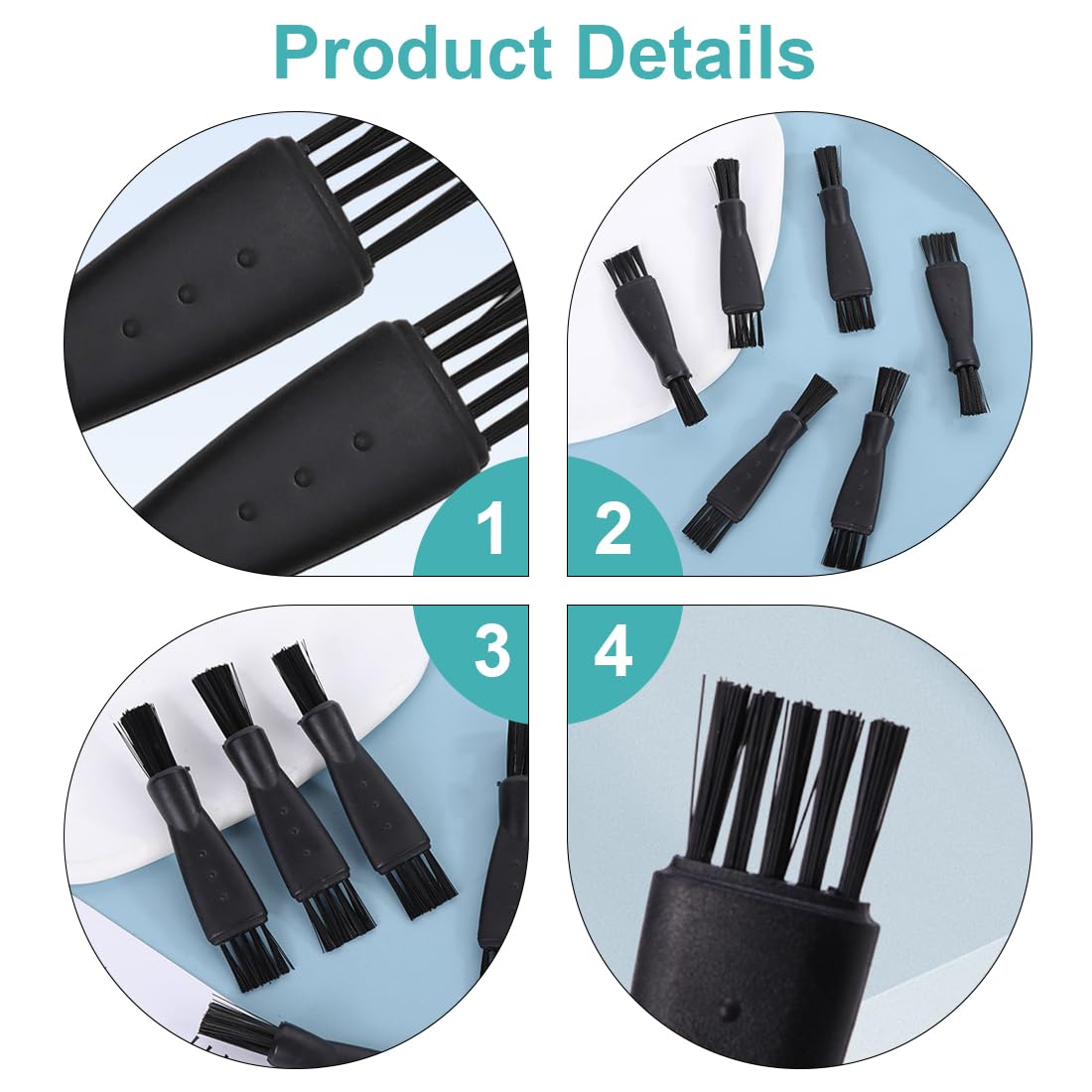 Razor Brush, 12 Pcs Brosses de Nettoyage de Rasoir, Brosse de Nettoyage pour Rasoir Double Tête, pour Enlever Les Résidus de Barbe et la Poussière