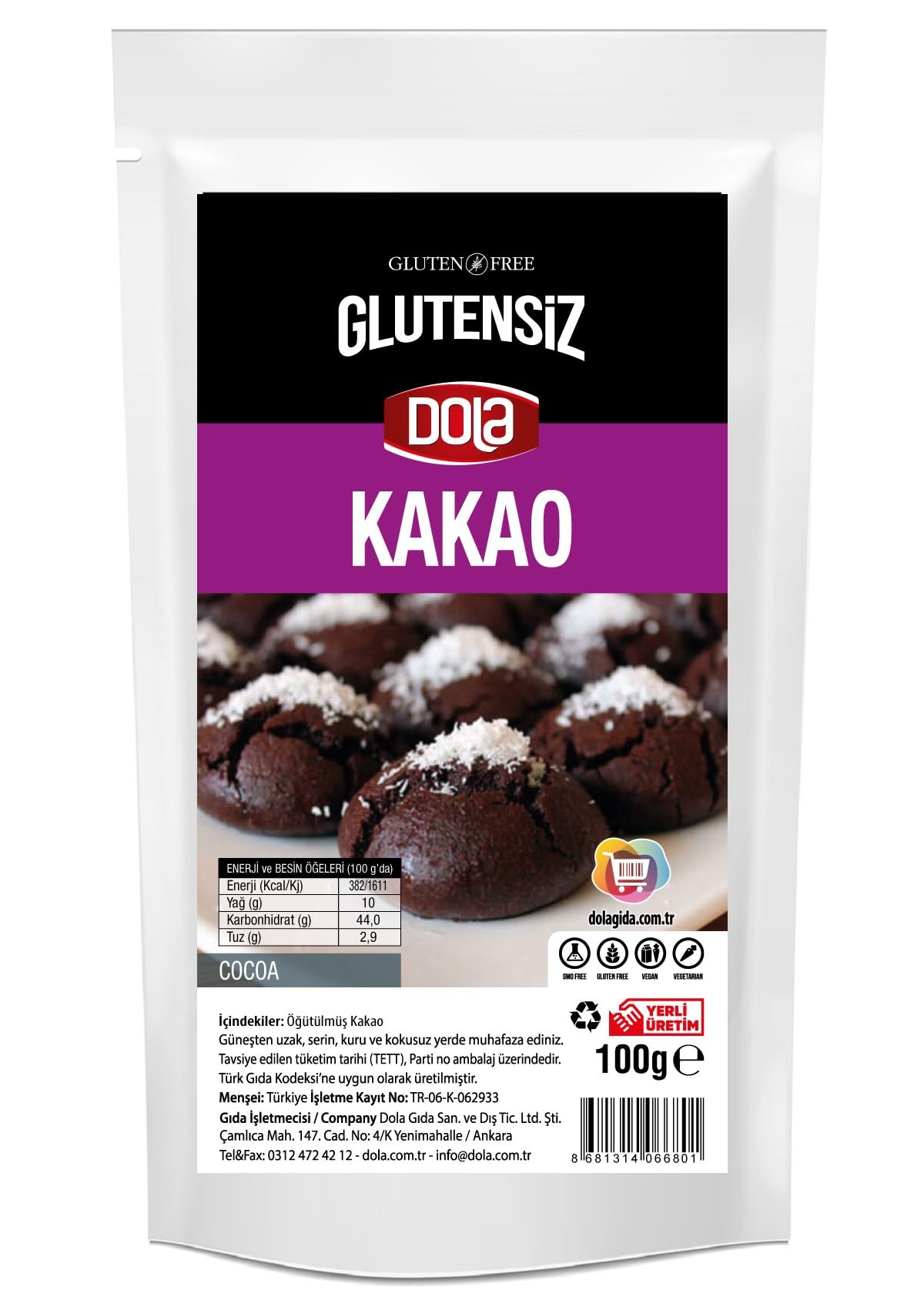 Dola Glutensiz Kakao 100 g