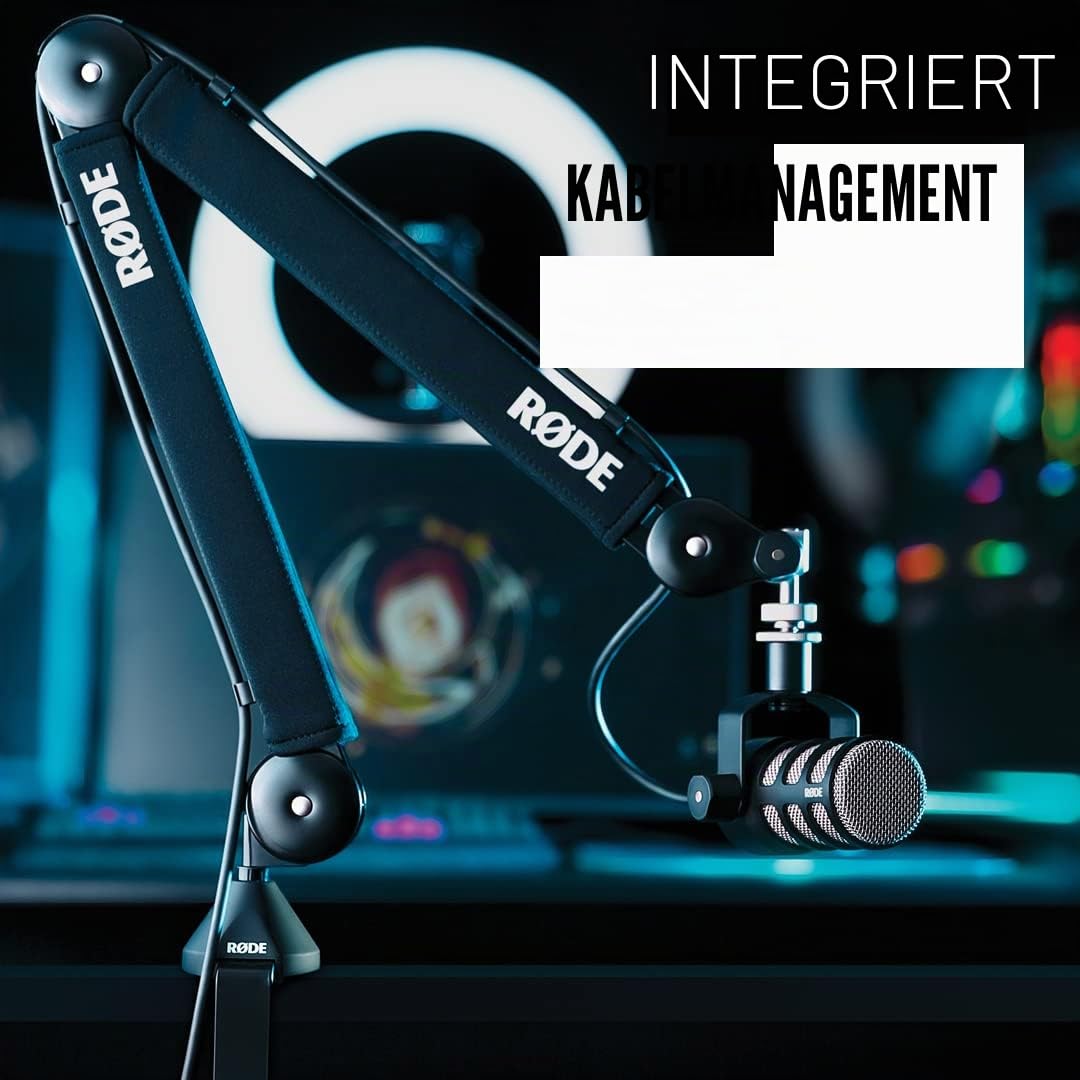 Focusrite Scarlett 2i2 4. Gen USB-Audio-Interface & RØDE PSA1+ Professionelles Gelenkarmstativ für Studioanwendungen mit innovativem Federsystem, Neopren, Schwarz