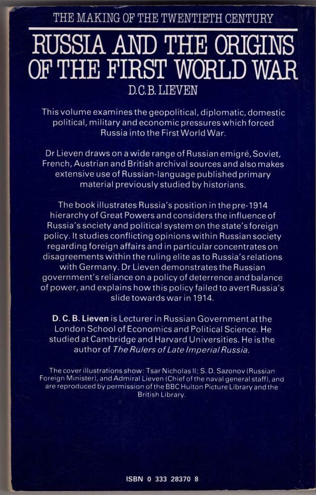 Russia and the Origins of the First World War (Making of the Twentieth Century)