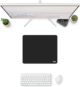 Pixio Wave Mouse Pads - 14.2 x 11.8 inch Medium Black Mousepad for Gaming, Office, Desktop Anti-Slip Waterproof Washable Computer Mouse Pad