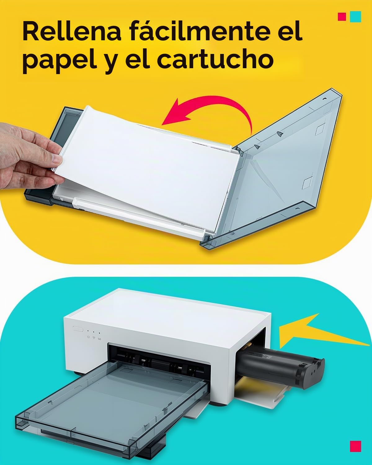 Compatible con Liene Amber M100/M200/M110/M210 2 Cartuchos de Tinta 10x15cm | Imprimir 80 hojas Papel Fotográfico 10x15cm(4"x6") para Impresora de Sublimación Térmica, Antioxidant(sin Papel fotográfico)