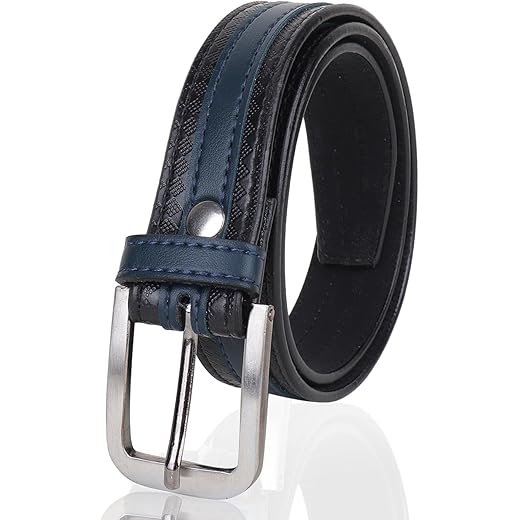 Boys Synthetic Leather Belt Black & Blue 6-10 Years