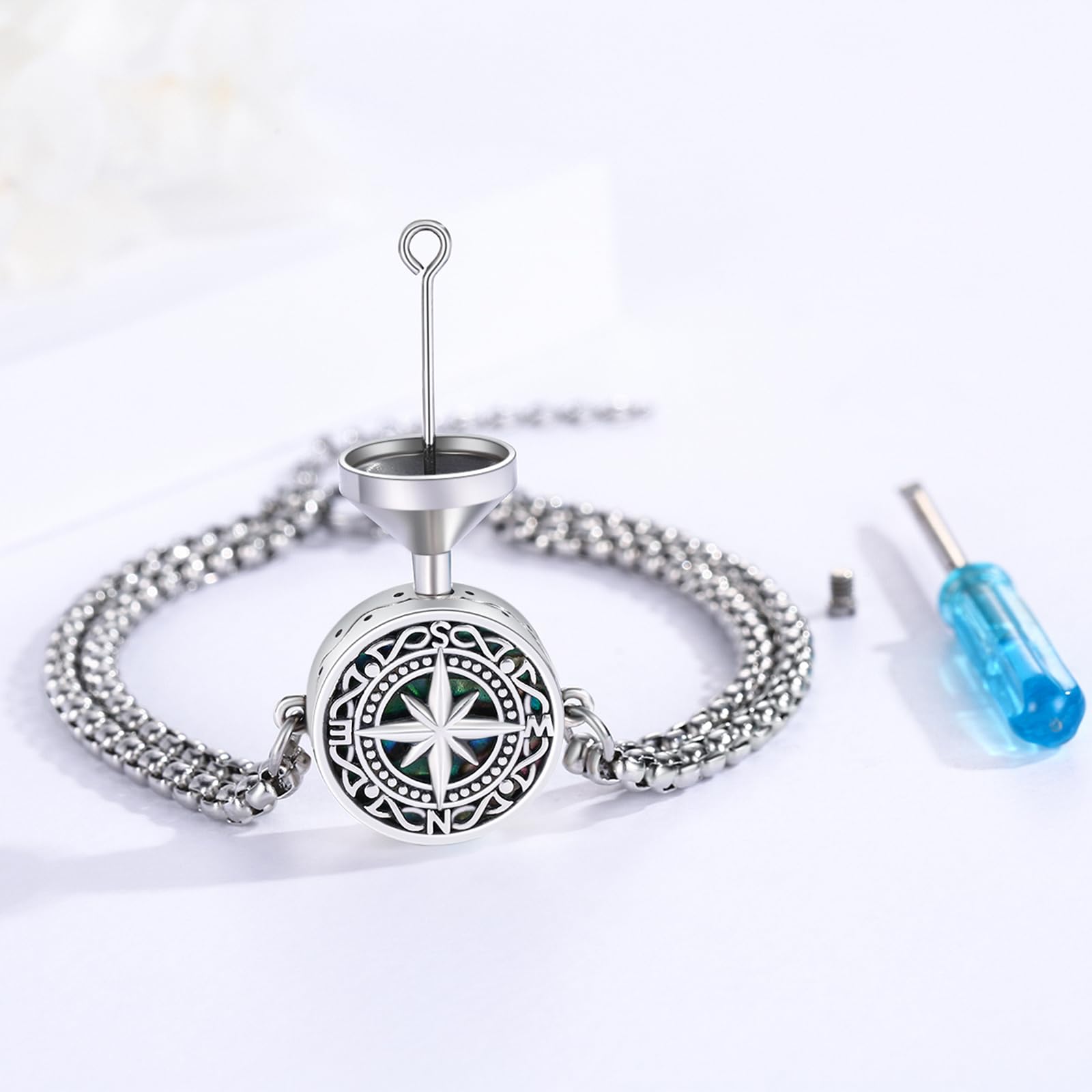 REDSUN Pulsera de urna de plata de ley 925, diseño de libélula, mariposa, brújula, nudo celta vikingo/urna de loto para cenizas Memorial Keepsake Cremación, joyas para hombre y mujer