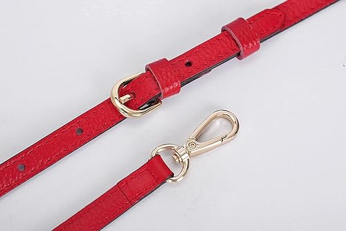 Miniatura 64 de Correa para bolso de mano Live UP, correas de cuero genuino de repuesto para bolso cruzado Marrón