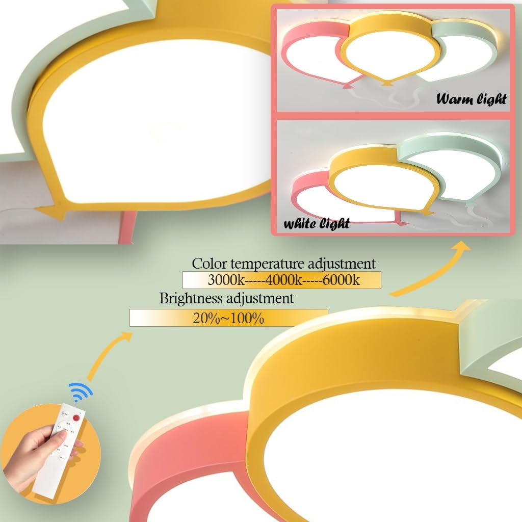 Lampara techo infantil Lámpara de globo Lampara LED habitacion techo 3000K-6000K Regulable con Control Remoto Luces Techo infantil Lamparas Dormitorio Estar Pasillo y Salón ( Tamaño : Type1:60*40cm )