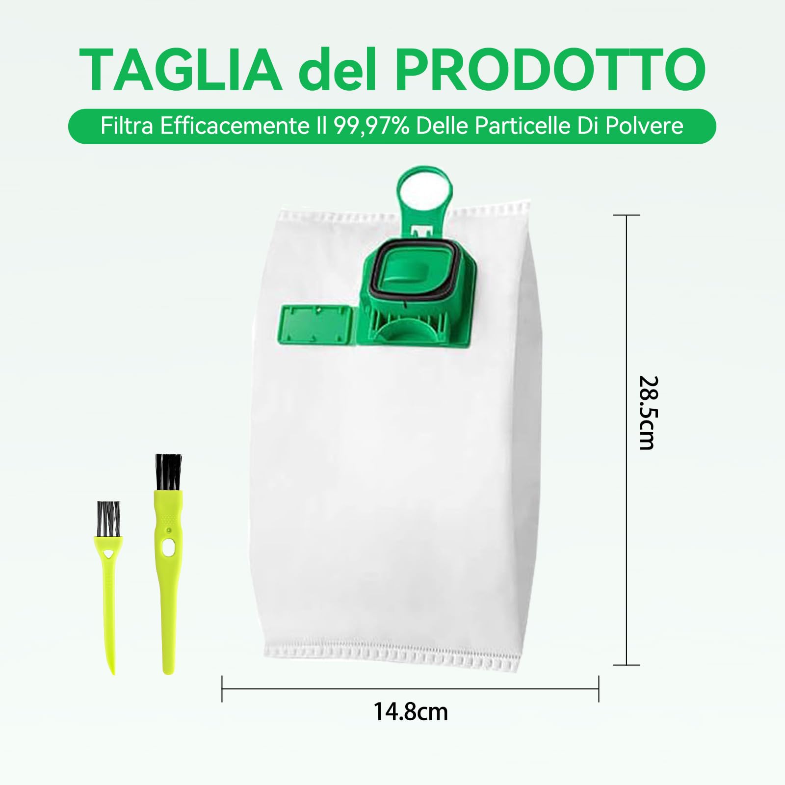 Kit Sacchetti Filtri Per Folletto VK140 VK150 - 15 Sacchetti + Accessori Pulizia - Foto 8