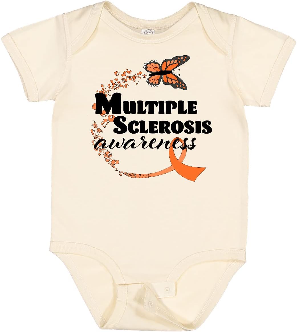 inktastic Multiple Sclerosis Awareness Butterfly Ribbon Baby Bodysuit
