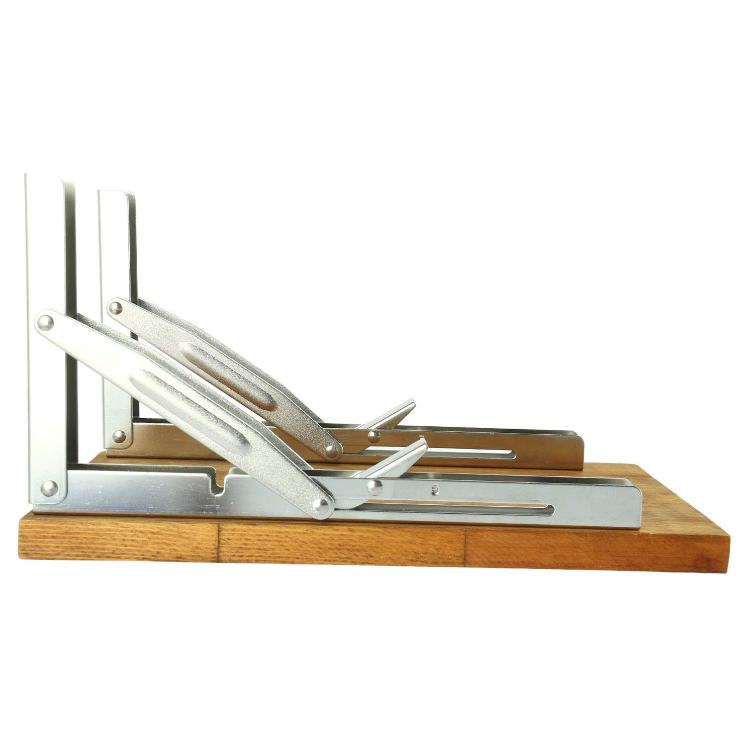 FreeTec Équerre Pliable - 300 mm - 2 PCS - Équerre Pliante Charge Lourde, Équerre Étagère Murale en Acier Inoxydable, Équerre Rétractable, Supports d'Étagère Pliants, Charge Max: 150 kg