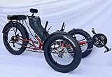 SPCLPBK 26 Inch Fat Tire Recumbent Trike, 3-Wheel All-Terrain Design,Manpower Bike,8 Speed, 125kg Max Loading, Manpower and Electric Version (500W48V20Ah Electric Version)