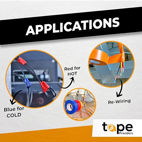 Miniatura 4 de WOD ETC766 - Cinta aislante de uso general de grado profesional ULCSA Cinta adhesiva de vinil y goma 66 pies  Uso en instalaciones eléctricas de no