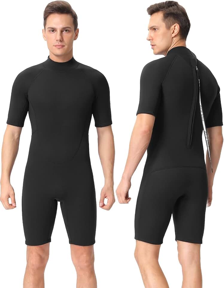 Roupa de mergulho curta feminina de 2 mm e 3 mm, roupa de mergulho masculina de neoprene para surfe, natação e mergulho com snorkel