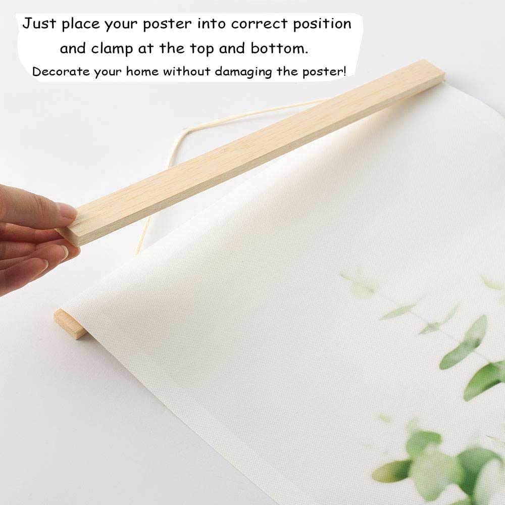 IcosaMro 18x24 17x24 18x12 Poster Frame, Magnetic Poster Hanger Marupa Wood Holder for Photo Picture Map Wall Hanging, 18-Inch, Natural Beige