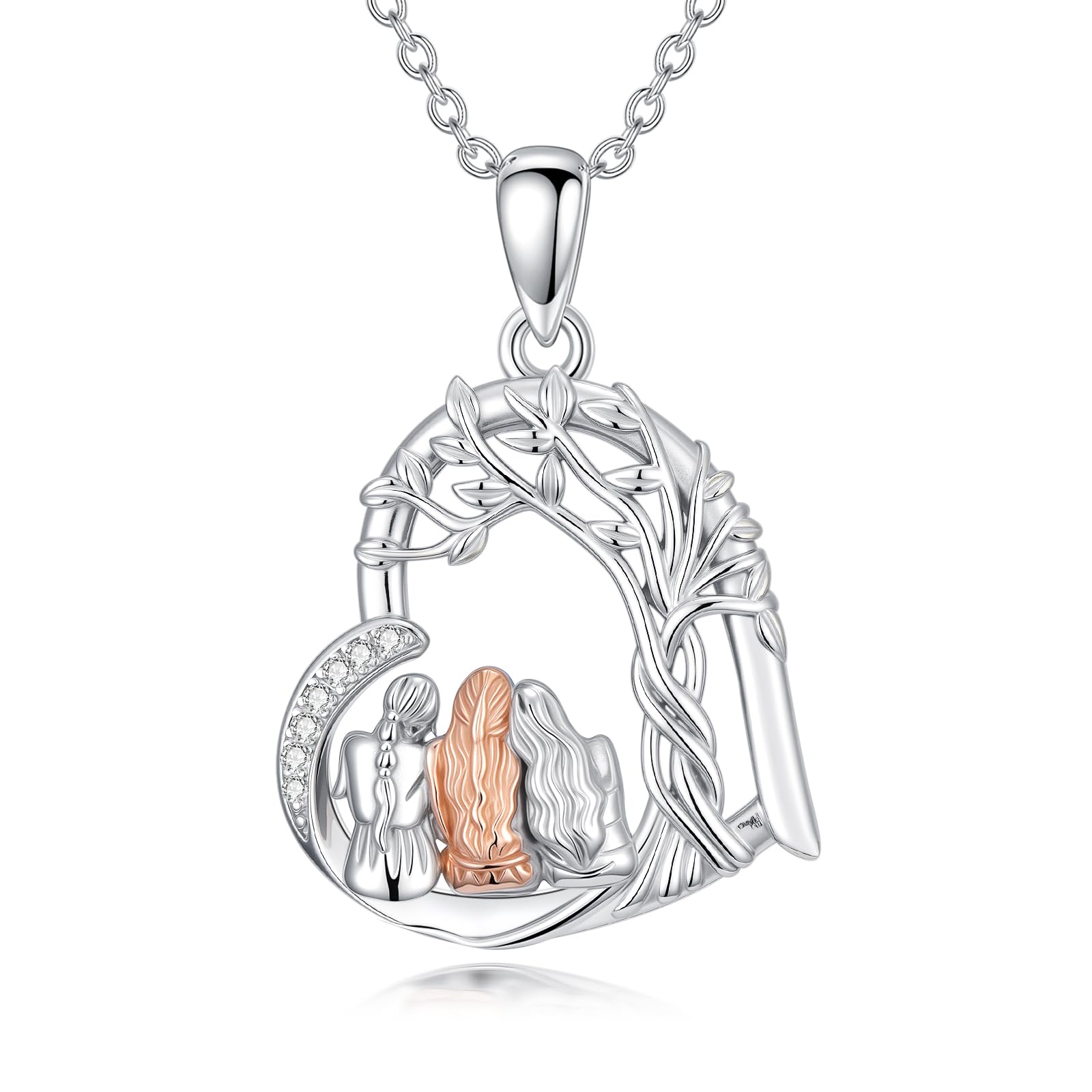 Mutter Tochter/Paar Tier Halskette 925 Sterling Silber Anhänger niedlichen Schmuck Geburtstag Geburtstag Muttertag Geschenk für Frauen