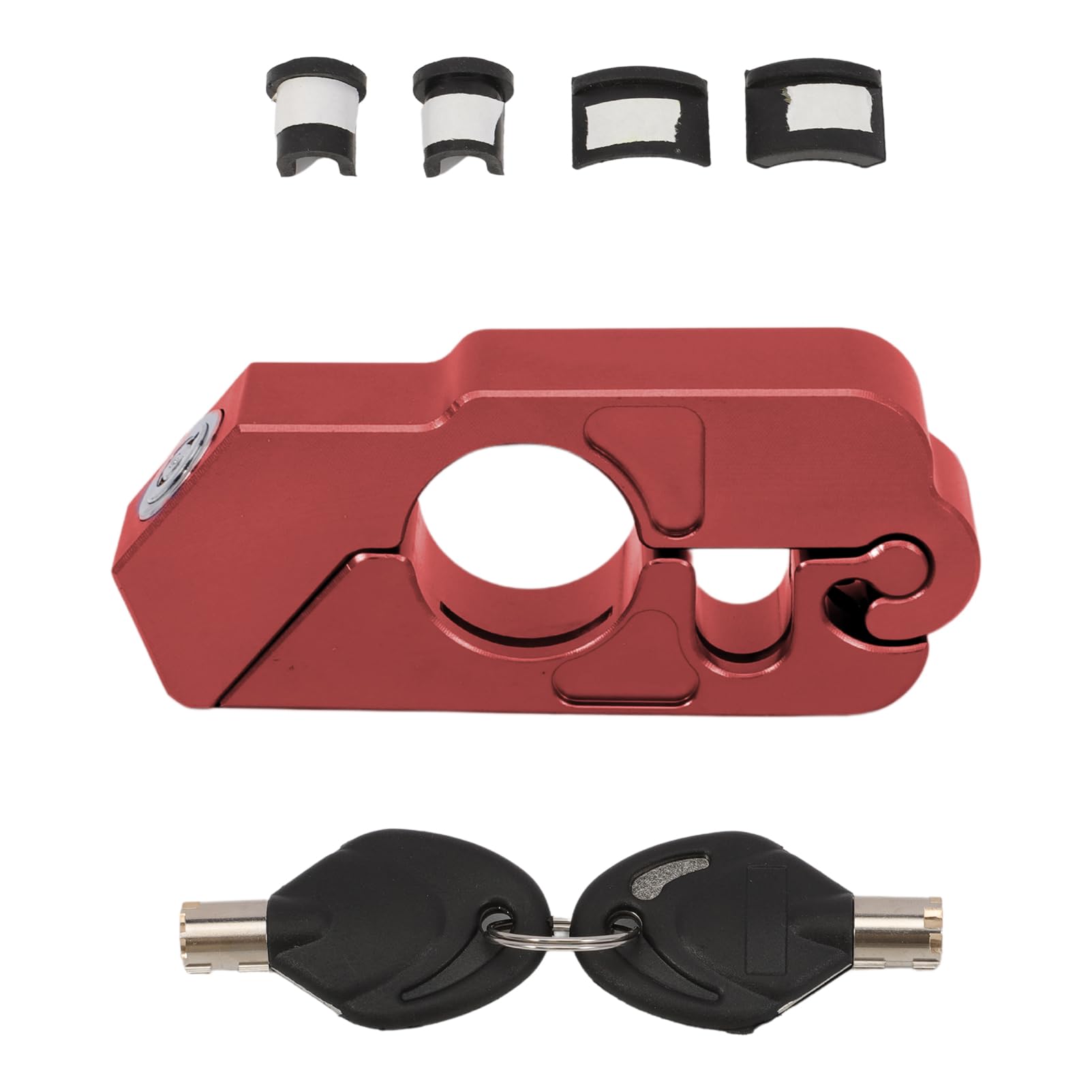 Effitnee Motorcycle Handlebar Security Lock Universal, Grip Brake Throttle Lock for Sports Bikes Mountain Bike ATVs, Red