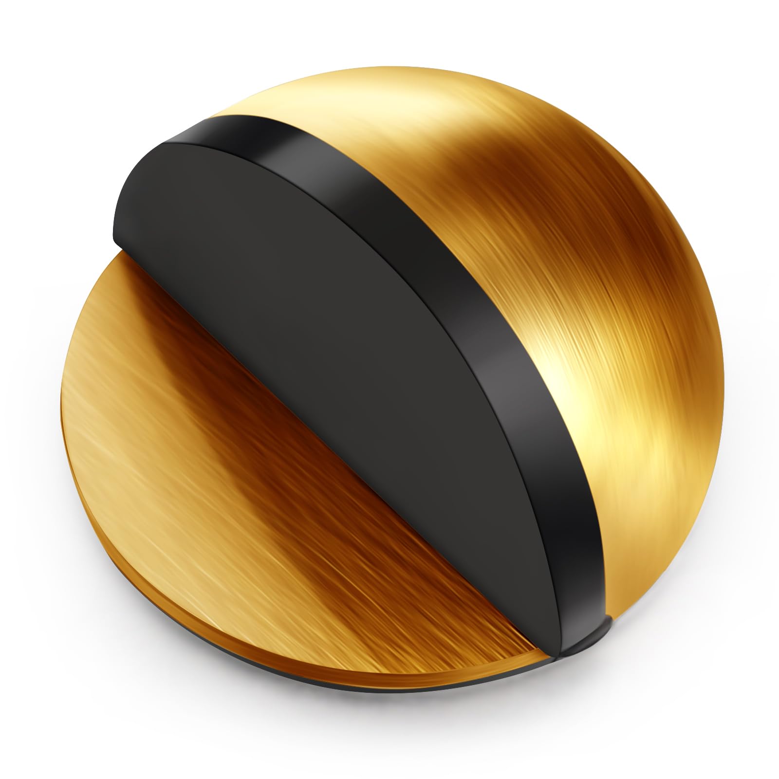 Hotop Selbstklebender Boden Türstopper Ovaler Türstopper aus Edelstahl Bodenmontierter Halbmond Form Wandschutz Polierter Türpuffer mit Kleber für Hartboden Glastür(Antikes Messing,1 Stk)