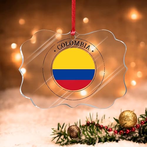 Vista 120 de Guatemala - Adornos acrílicos de Navidad, regalo de recuerdo de ciudad patriótica, adorno para árbol de Navidad, bandera nacional de Guatemala