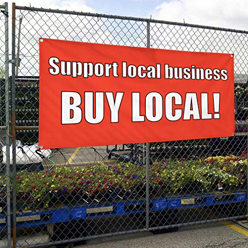 Vinyl Banner Multiple Sizes Support Local Business Buy Business Outdoor Weatherproof Industrial Yard Signs 4 Grommets 24x48Inches