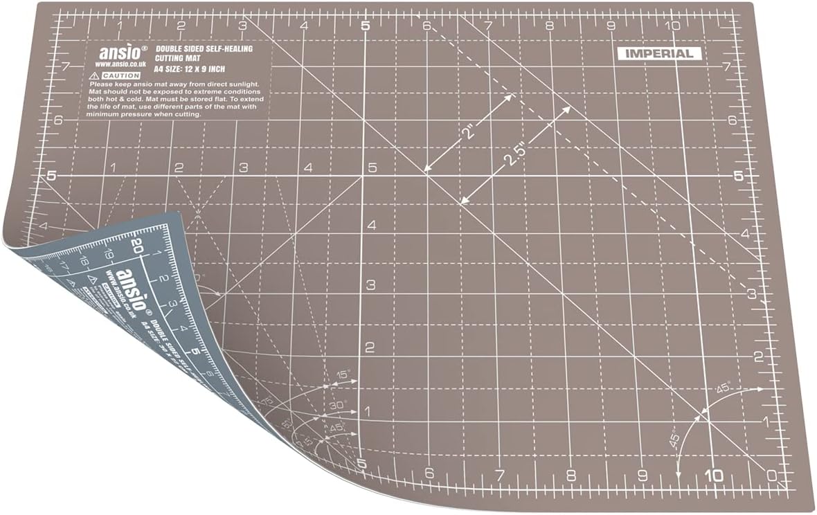 ANSIO A4 Craft Cutting Mat -  Brown/Grey