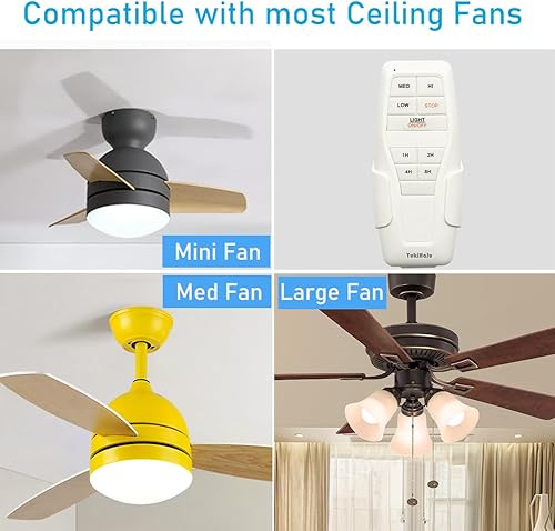 Miniatura 7 de Kit de control remoto de ventilador de techo, tamaño pequeño y control remoto universal del ventilador, velocidad, sincronización y luz, control