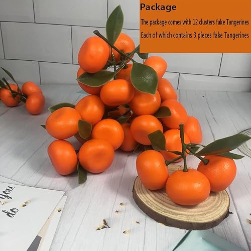 Miniatura 6 de 12 racimos de frutas artificiales de simulación de frutas artificiales para el hogar, cocina, fiesta, fotografía, decoración de boda (12 racimos de