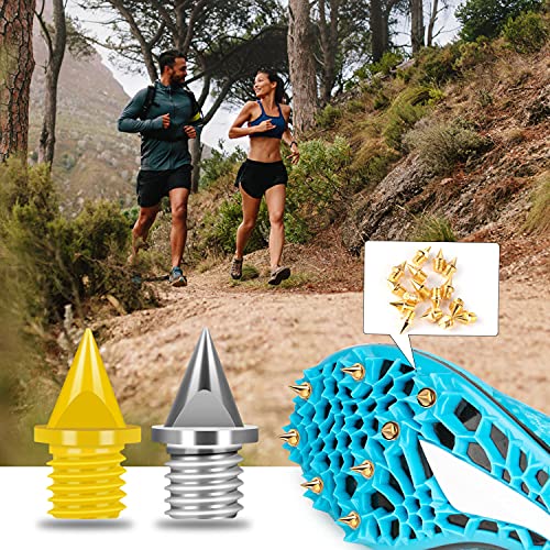 Nuolifee 1/4 Inch Track Spikes, 100 Pieces Steel Track Shoe Spikes Replacements And Spike Wrench For Sports Running Track Shoes #TOP5