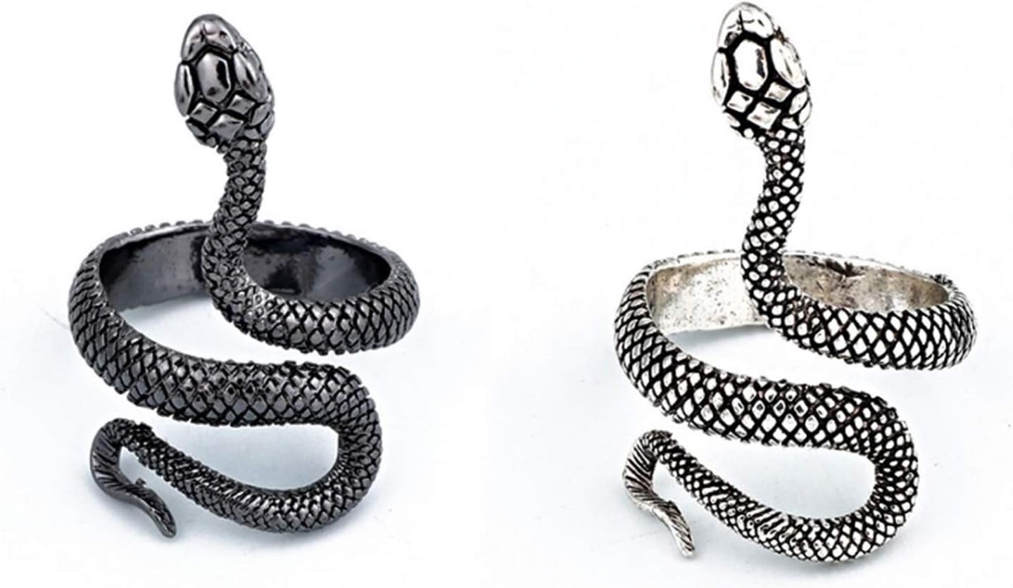 Adjustable Snake Ring - Punk Gothic Cobra Design, Opening Finger Style, Unisex Statement Jewelry For Women & Men - View #8