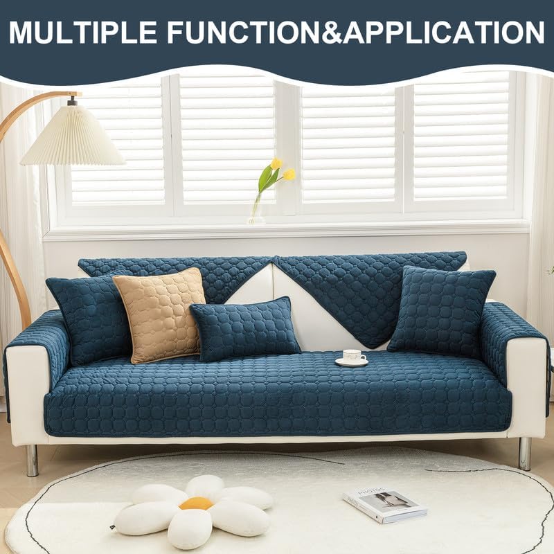 Miniatura 5 de JIAN YA NA Funda para sofá modular, funda de pana para mascotas y niños, antideslizante, lavable, protector de muebles para sofá de 3 cojines, sofá