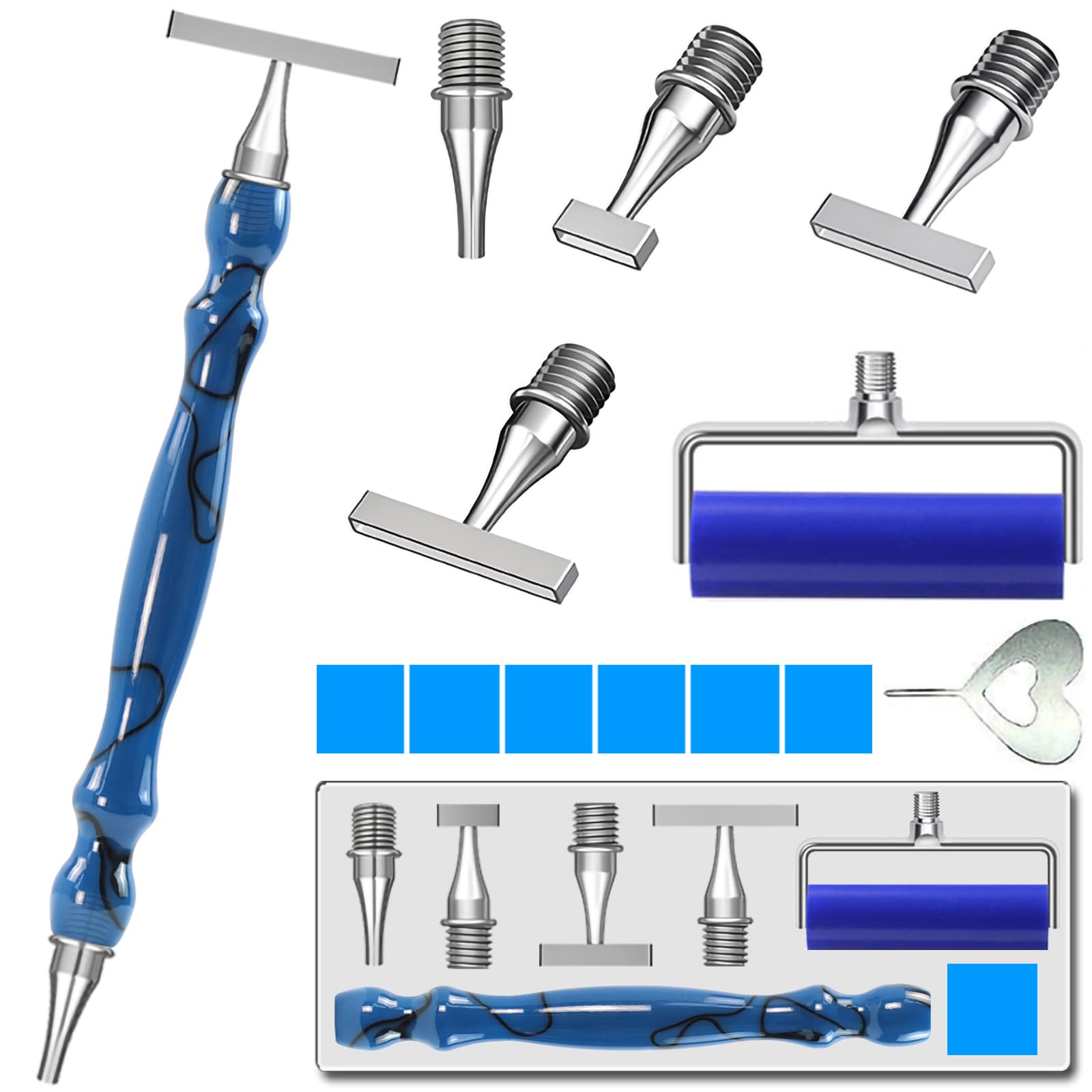 LEIYULY 13PCS Thin Diamond Art Pens, with 1,3,6,9 Thin Stainless Steel Nibs