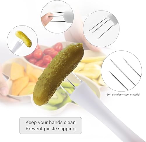 Miniatura 5 de Tenedores de pepinillos para el frasco, paquete de 2 agarradores de pepinillos de acero inoxidable 304, práctico selector de pepinillos, accesorios