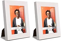 Vista 36 de Renditions Gallery - Set de 2 marcos de fotos de 4 x 6 pulgadas, estilo moderno de alta gama, hechos de madera maciza y vidrio de alta definición