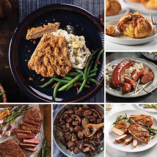Omaha Steaks Mega Meat Bundle (Chicken Fried Steaks, Boneless New York Strips, Beef Sirloin Tips, Butcher\'s Cut Air-Chilled Chicken Breasts, Kielbasa Sausages, Caramel Apple Tartlets, and more)